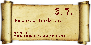 Boronkay Terézia névjegykártya